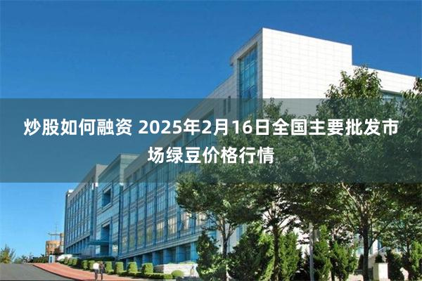 炒股如何融资 2025年2月16日全国主要批发市场绿豆价格行情